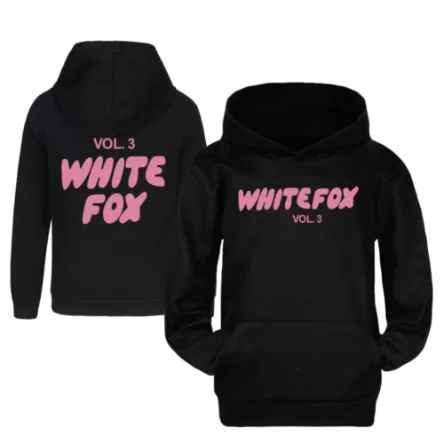 Kids Casual Hoodie Trousers Tracksuit Set White Print Fox Jumper Top+Pants Suits - Picture 12 of 37