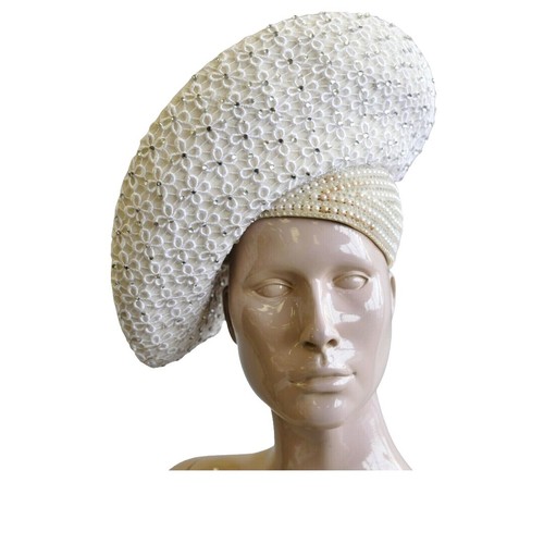 Jack McConnell Boutique 60s Designer Hat Haute Couture White  display picture 1