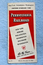 Pennsylvania Pocket Timetable - New York/Philadelphia/Washington - Dec 17, 1953