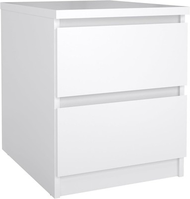 Tvilum 2 Drawer Nightstand, White High Gloss