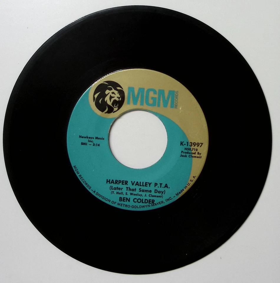 BEN COLDER FOLSOM PRISON BLUES #1 1/2/HARPER VALLEY P.T.A. MGM VINYL 45 56-14 - Image 2 of 3