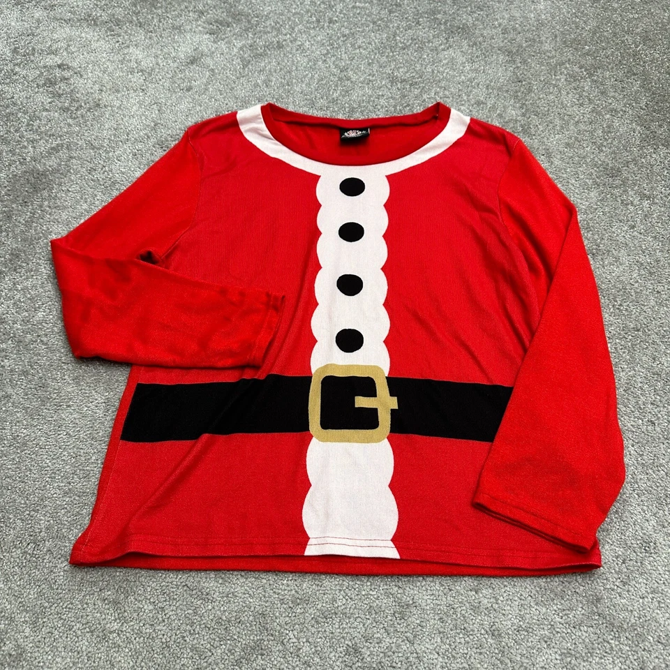 Conjunto de Pijama Pj's & Presents Natal Férias Meninos Extra Grande Vermelho Branco Papai Noel Top Pants - Imagem 2 de 4