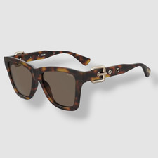 240 Moschino Women's Brown Rectangle Sunglasses Shades 54-16-140