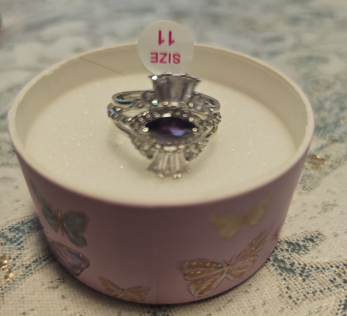 Bomb Party RBP6335 Always A Warrior Size 10 Awareness Ring LC Amethyst