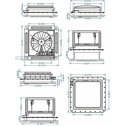 Ventilador de ventilación de techo 12 V cámper furgoneta autocaravana caravana claraboya ventilación con luz LED - Imagen 11 de 12