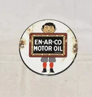 VINTAGE EN-AR-CO PORCELAIN SIGN CAR GAS OIL TRUCK GASOLINE