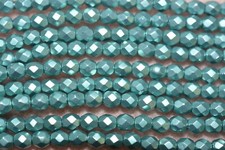 Czech Fire Polished 3mm round faceted glass beads - CT Sat Met Island Paradise