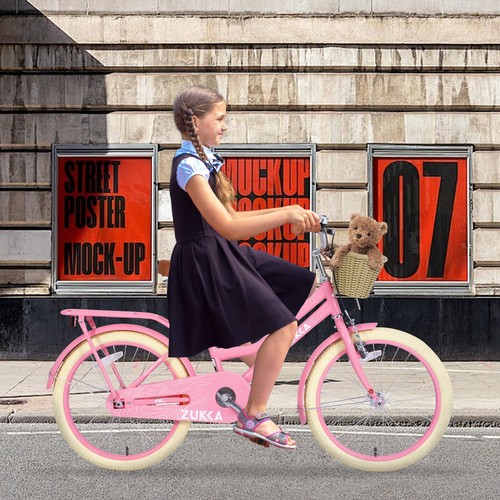 Girls Bike with Basket for 7-10 Years Old Kids,20 Inch Wheel, No Training Wheels - Picture 6 of 8