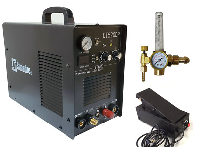 PLASMA CUTTER PILOT ARC 50A 200A TIG ARC MMA WELDER FOOT PEDAL ARGON REG SIMADRE