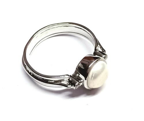 Charmant Natürlich Süßwasserperle & Diamant 925 Sterlingsilber Designer Ring - Bild 2 von 10