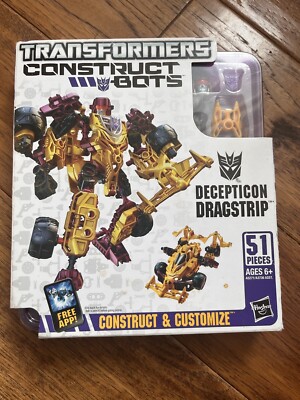 TRANSFORMERS CONSTRUCT-BOTS ELITE CLASS DECEPTICON DRAGSTRIP RACECAR HASBRO MIB