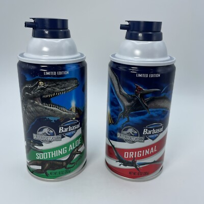 Jurassic World Dominion JP Limited Edition Barbasol Shaving Cream Cans New