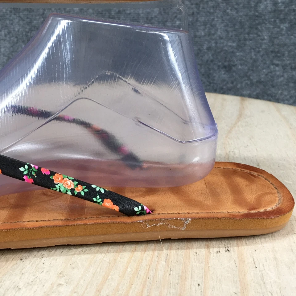 Sandalias Madlove para mujer 11 chanclas florales tanga planas multicolor imitación cuero Foto 3 de 4