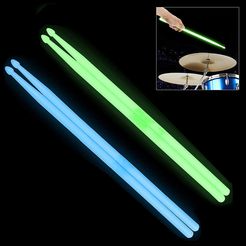 1 Pair 5A Drum Sticks Glow in The Dark Stage Music Band