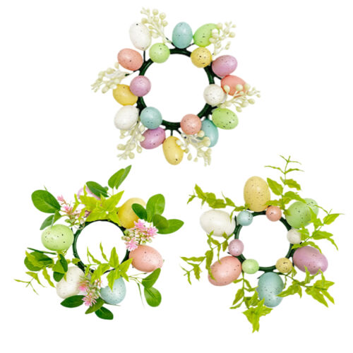 Easter Egg Wreath Candle Ring 11 Pillar Candle Ring Wreath With Easter Eggs