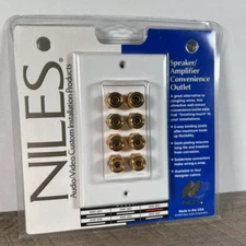 Niles 5W-8D Gold Audio Video Faceplate Speaker/Amp Convenience Outlet White
