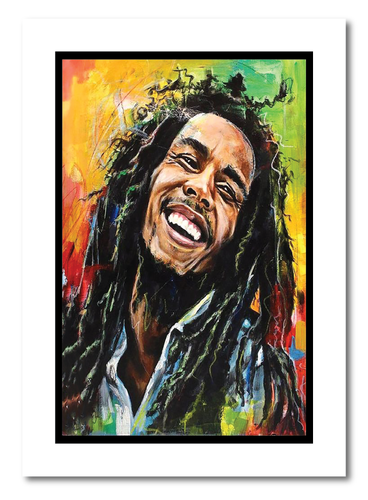 Arte de pared abstracto retro música pop reggae impresión cuadro enmarcado Bob Marley A3 A4 - Imagen 16 de 27
