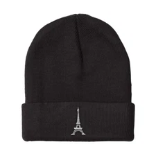 Beanies for Men Paris Travel Eiffel Tower Embroidery Winter Hats Women Skull Cap