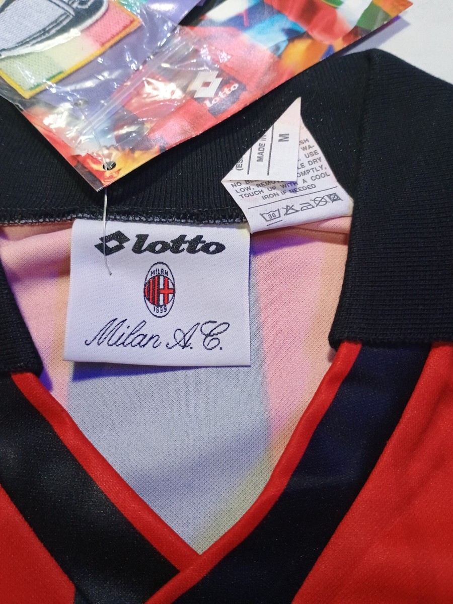 【サッカー】1994-1995 ACミラン ユニフォーム 【lotto】 AC Milan 1994 - 1995 Home football Lotto long sleeve Jersey