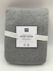 Pottery Barn Teen Fave Favorite Tee Duvet Cover Heathered Light Gray Queen #8408