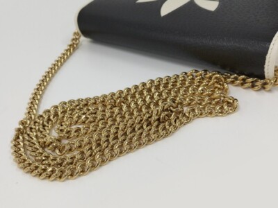 GUCCI Chain Wallet Shoulder Bag Adidas Collaboration Leather Black