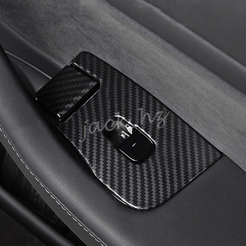 For Tesla Model Y 3 Carbon Fiber Interior Door Window Switch Panel Cover Trims - Picture 2 of 8