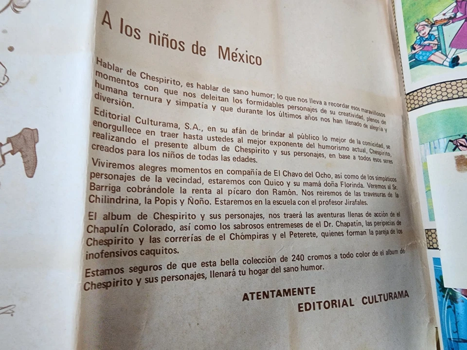 Álbum de pegatinas de tarjetas Chespirito colección EL CHAVO El Chapulin Colorado Foto 4 de 4