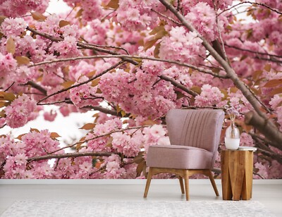 3D Pink Flower Branch G6924 Wallpaper Wall Murals Removable Self-adhesive Honey
