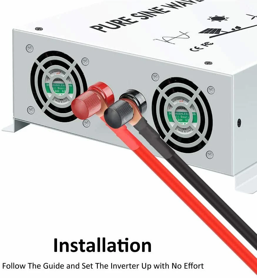 1500W Pure Sine Wave Power Inverter 24VDC to 120/220VAC Off-Grid Solar Truck Car - Image 3 of 4