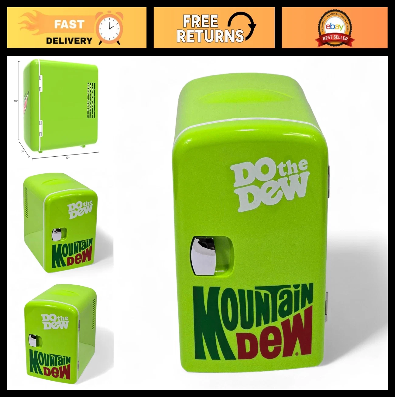 Mini Portable Compact Fridge Cooler - 4L Capacity, Chills 6 Cans, Eco-Friendly
