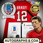 🏈 NO RESERVE BECKETT Tom Brady Autographed Jersey Signed Jersey W/COA Bucs