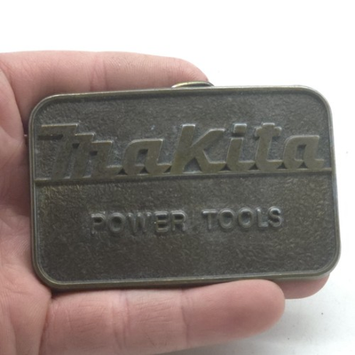 #ad Vintage Makita Power Tools Solid Brass Belt Buckle 3quot; USA Made $6.69
