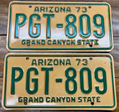 BEAUTIFUL, UNUSED 1973-1979  ARIZONA LICENSE PLATES MVD CLEAR GUARANTEE! PGT 809