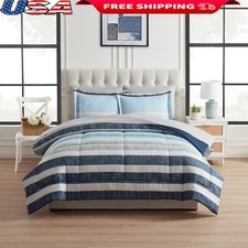 7-Piece Bedding Set Comforter Sheets Pillowcases Shams Reversible All-Season New