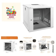 9U Wall Mount Rack Network Cabinet for 19" IT Equipment,with Lockable Glass D...