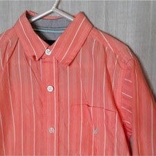 Nautica Boys M 5/6 Button down top shirt Striped