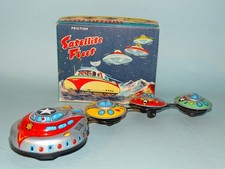 SATELLITE FLEET TIN FRICTION TOY ORIGINAL BOX TPS JAPAN