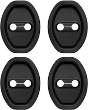 4PCS Upgraded Silicone Car Door Latch Guard Cover, Universal Color: Black/4PCS
