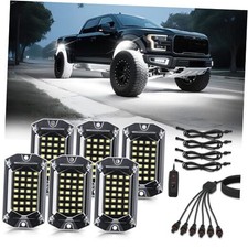 6 Pods Full Angle Pure White LED Rock Lights for Golf Cart ATV UTV White 6 Pods