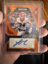 2024 Prizm Draft Picks Ladd McConkey #SSS-LMY Orange Pulsar Prizm /49 (AU, RC)