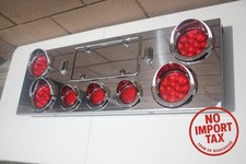 Stainless Steel Rear Center Panel LED Tail Lights Turn Signals License Plate New