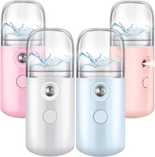 Mudder 4 Pcs Nano Facial Mister Handy Mist White, Light Pink, Blue, Pink