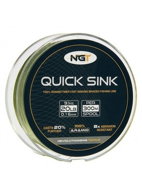 NGT Moss Green Quick Sink Braid 300m Geflochtene Angelschnur Schnell Sinkend