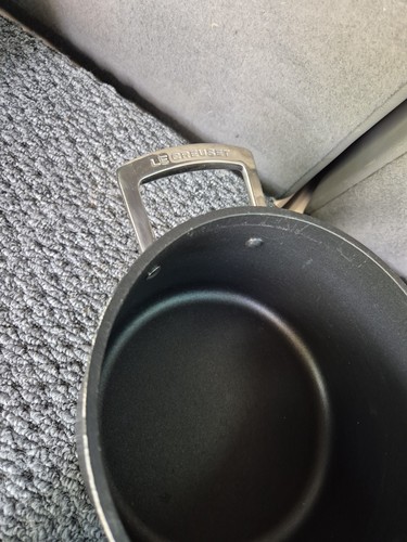 3 X Le Creuset Saucepan Toughened Non-Stick 20-18-16cm Well Used With Lids - Picture 8 of 15