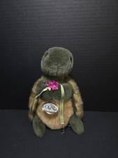 Gund WHIZ Turtle 1987 8 inch Rose and GUND Medallion RARE Vintage