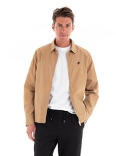 BOSS Mens Windbreaker Beige Casual Jacket With Logo - Olson Badge Size S