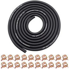 6.6ft 3/8" Fuel Line Hose with 20 Clamps for Lawn Mower, ATV, Small Engines
