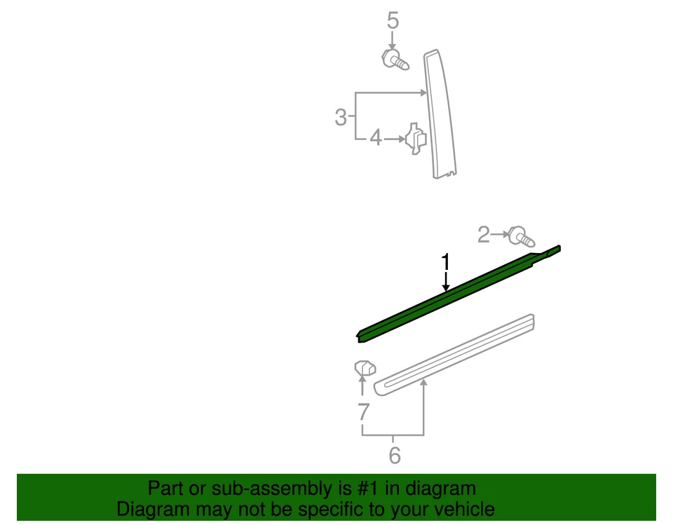 Original Honda Pilot 2009-2015 - Conjunto de molduras R puerta delantera 72410-SZA-A01 Foto 2 de 2