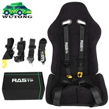 Rastp Racing Seat Belt Harness 4 Point Snap-on 2 Strap Cam Lock Universal Black Rastp Racing Seat Belt Harness 4 Point Snap-on 2 Strap Cam Lock Universal Black