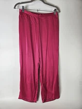JULIANNA RAE Women’s MP 100% Silk Tie Front Pink Pajama Pants Loungewear